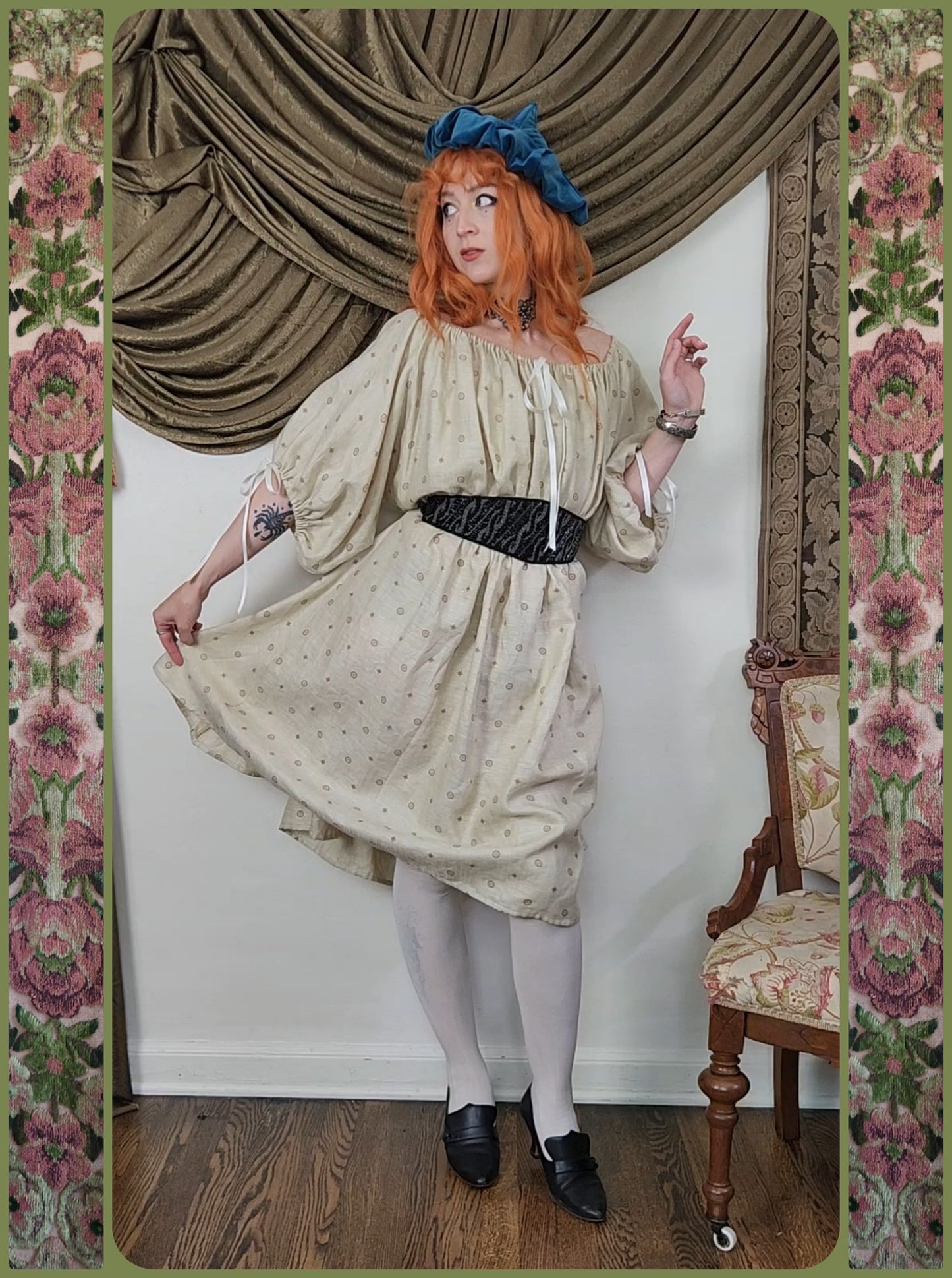 Beige Medallion Linen Chemise #2