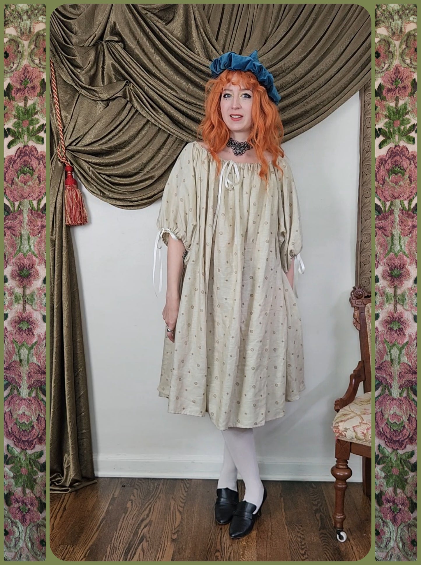 Beige Medallion Linen Chemise #2