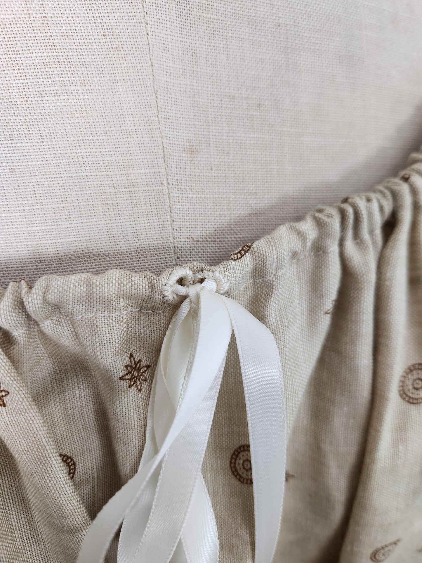 Beige Medallion Linen Chemise #1