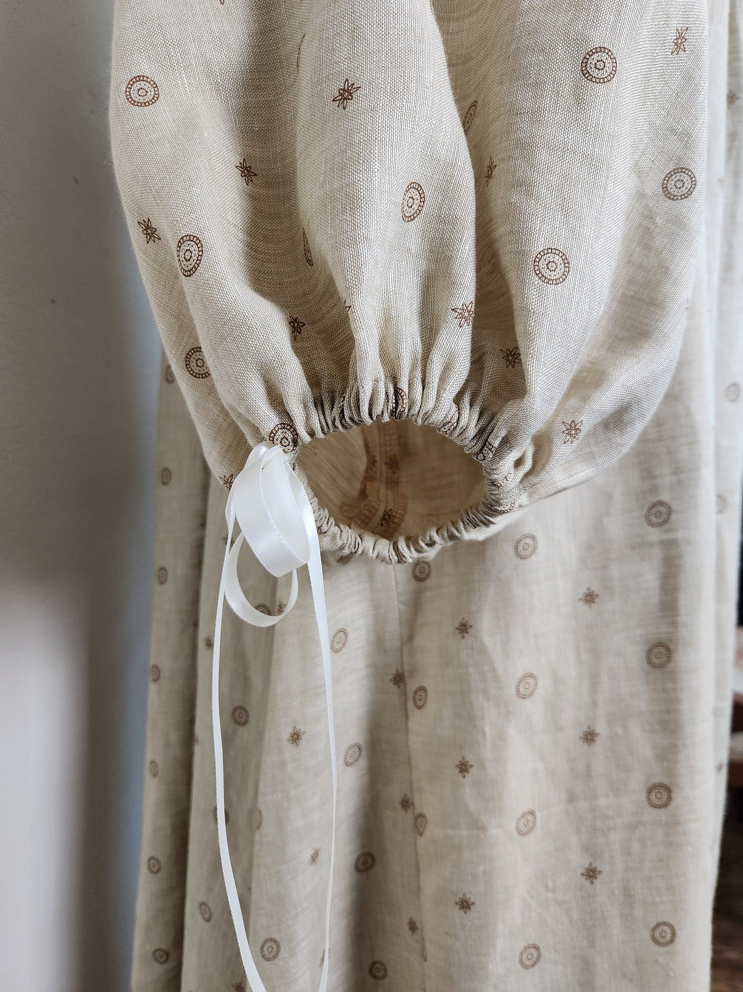 Beige Medallion Linen Chemise #1