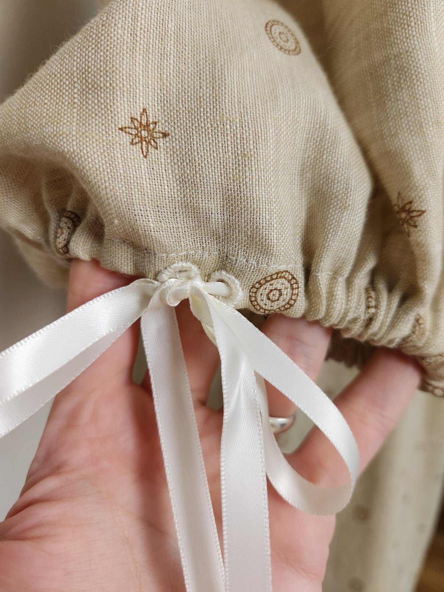 Beige Medallion Linen Chemise #1