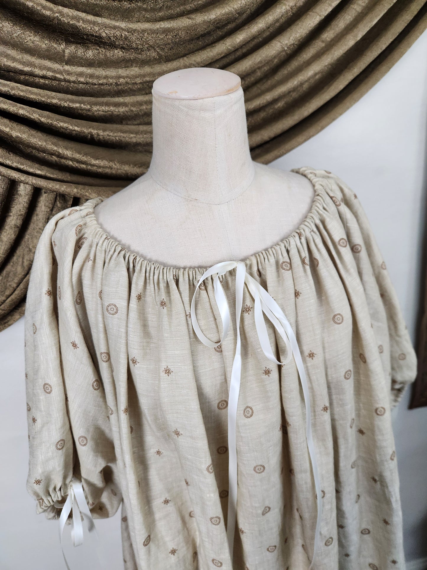 Beige Medallion Linen Chemise #2