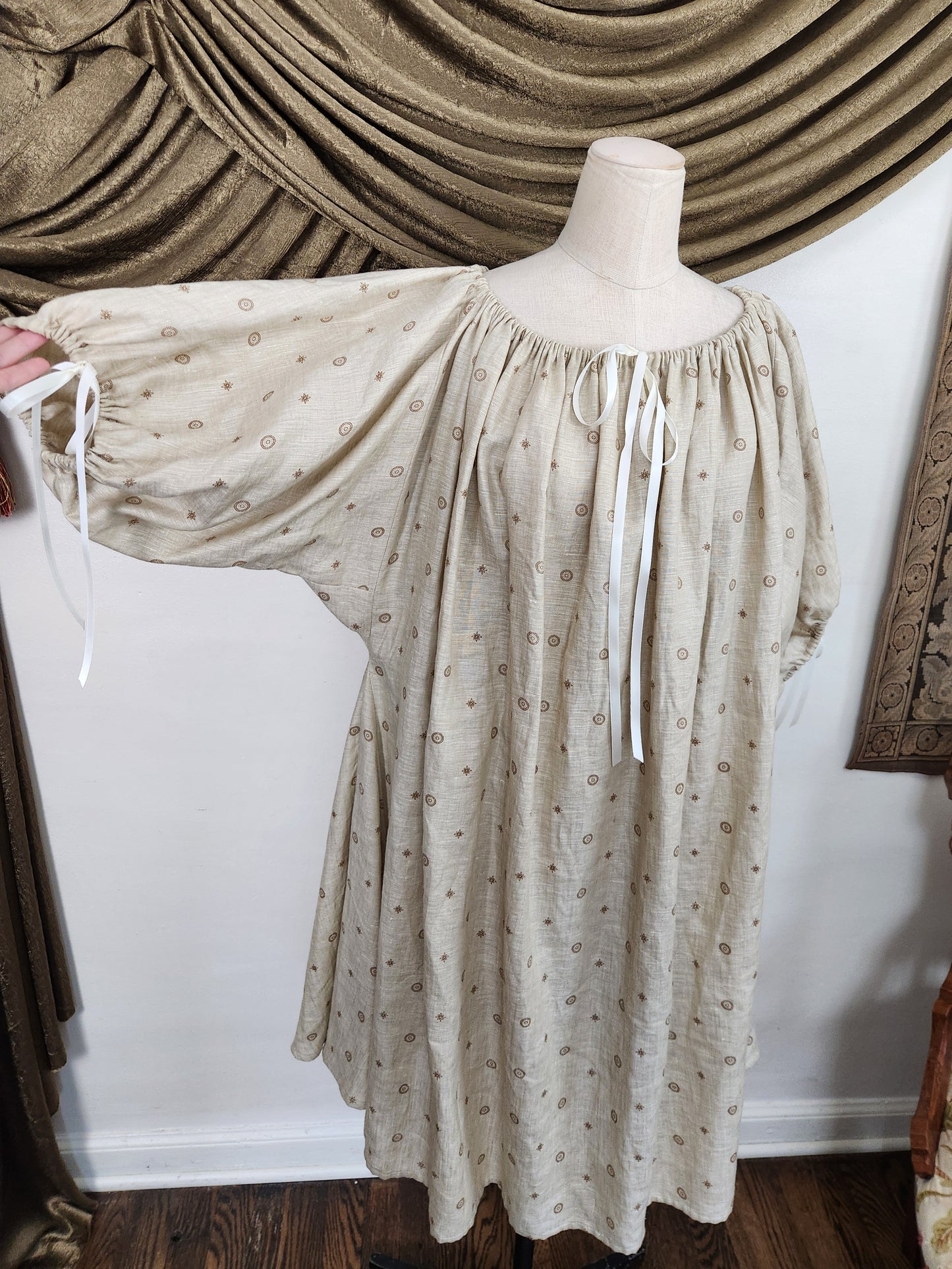 Beige Medallion Linen Chemise #2