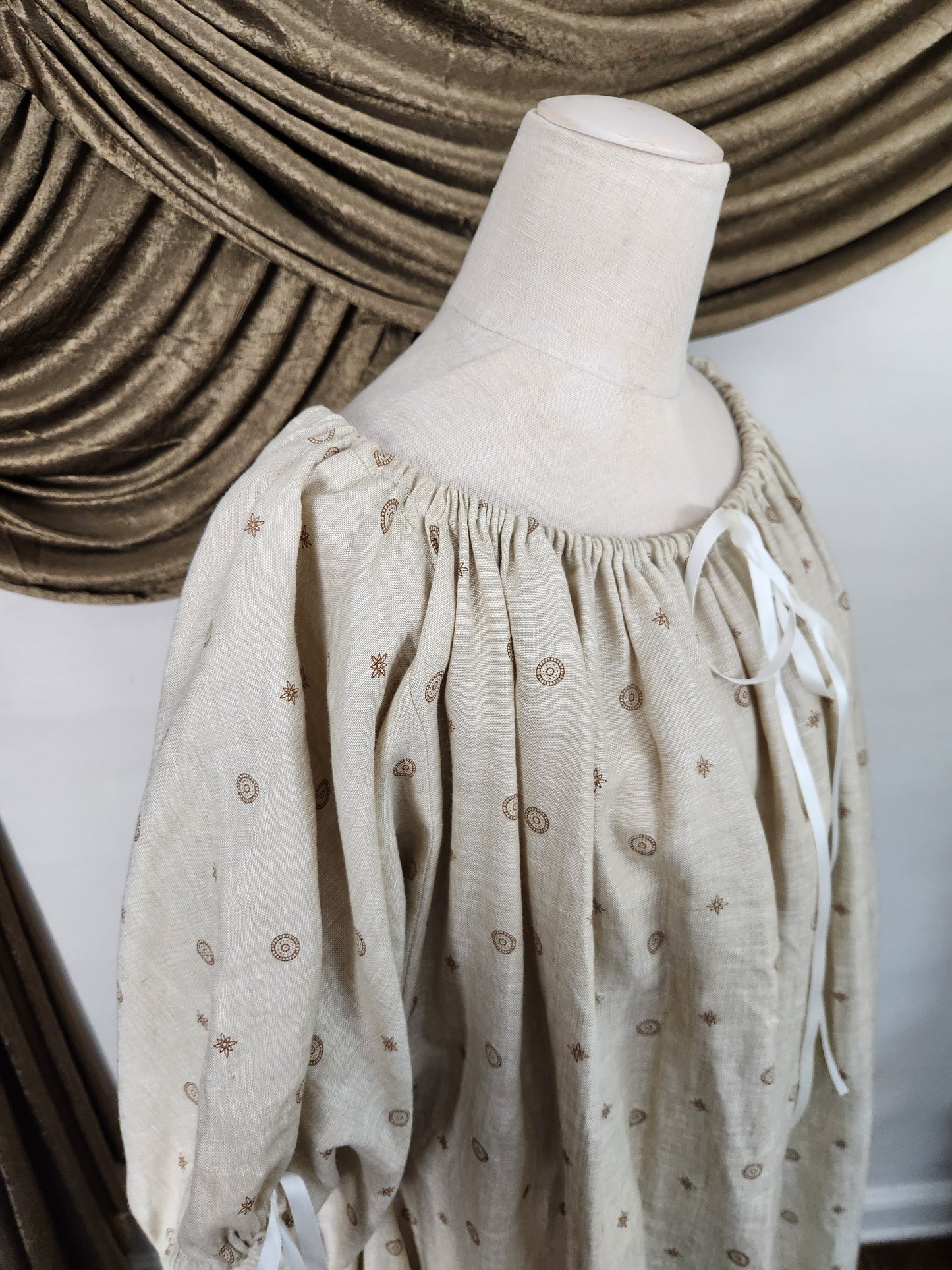 Beige Medallion Linen Chemise #2