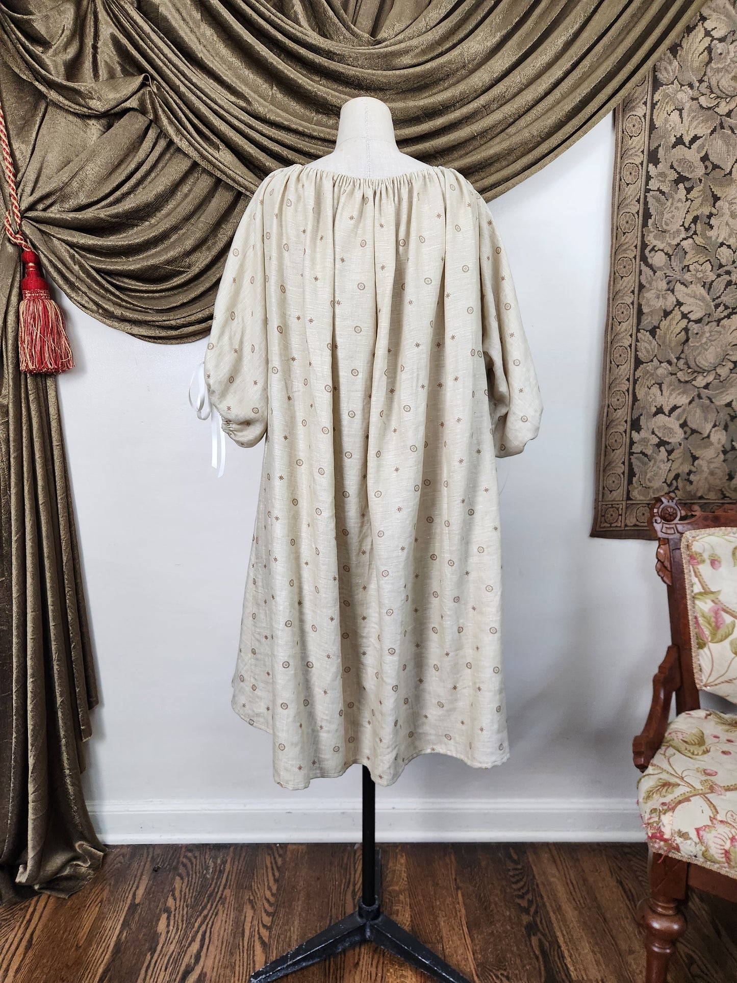 Beige Medallion Linen Chemise #2