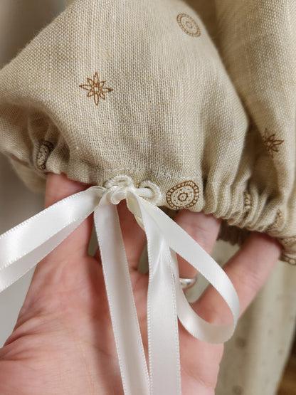 Beige Medallion Linen Chemise #1