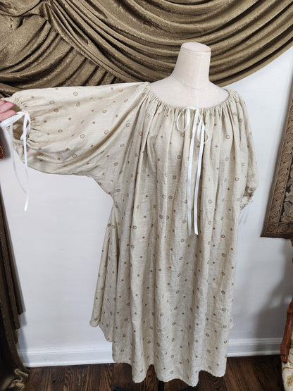 Beige Medallion Linen Chemise #2