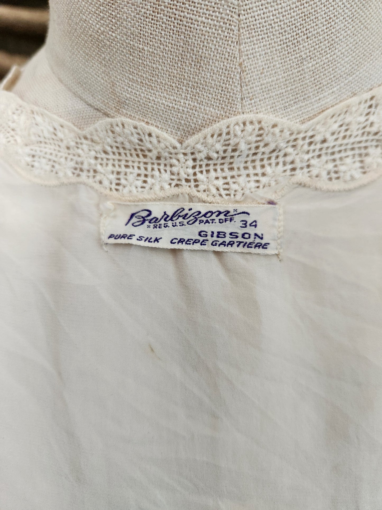 Barbizon Ivory Silk Bed Jacket