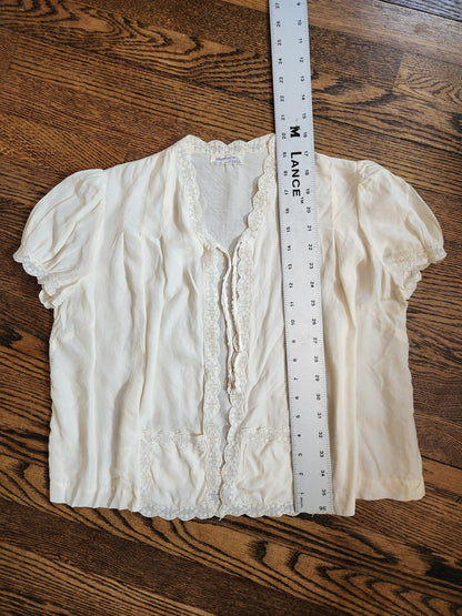 Barbizon Ivory Silk Bed Jacket