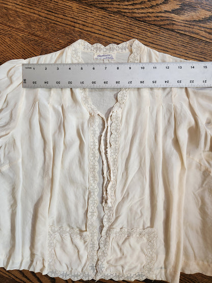 Barbizon Ivory Silk Bed Jacket