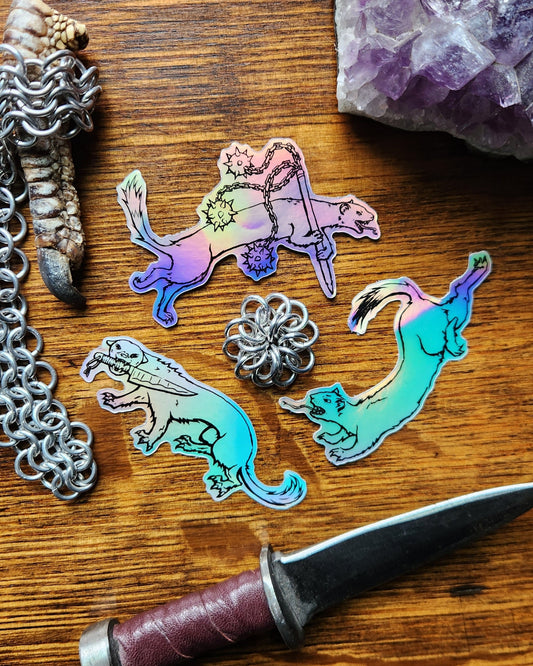 Mustelid Mayhem Hologrphic Vinyl Sticker Pack